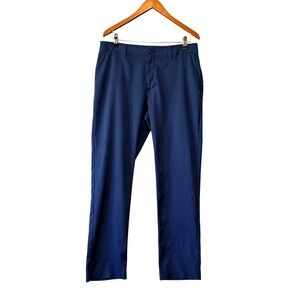 ProTour Mens Navy Blue Golf Pants Flat Front Performance Trousers 34x32